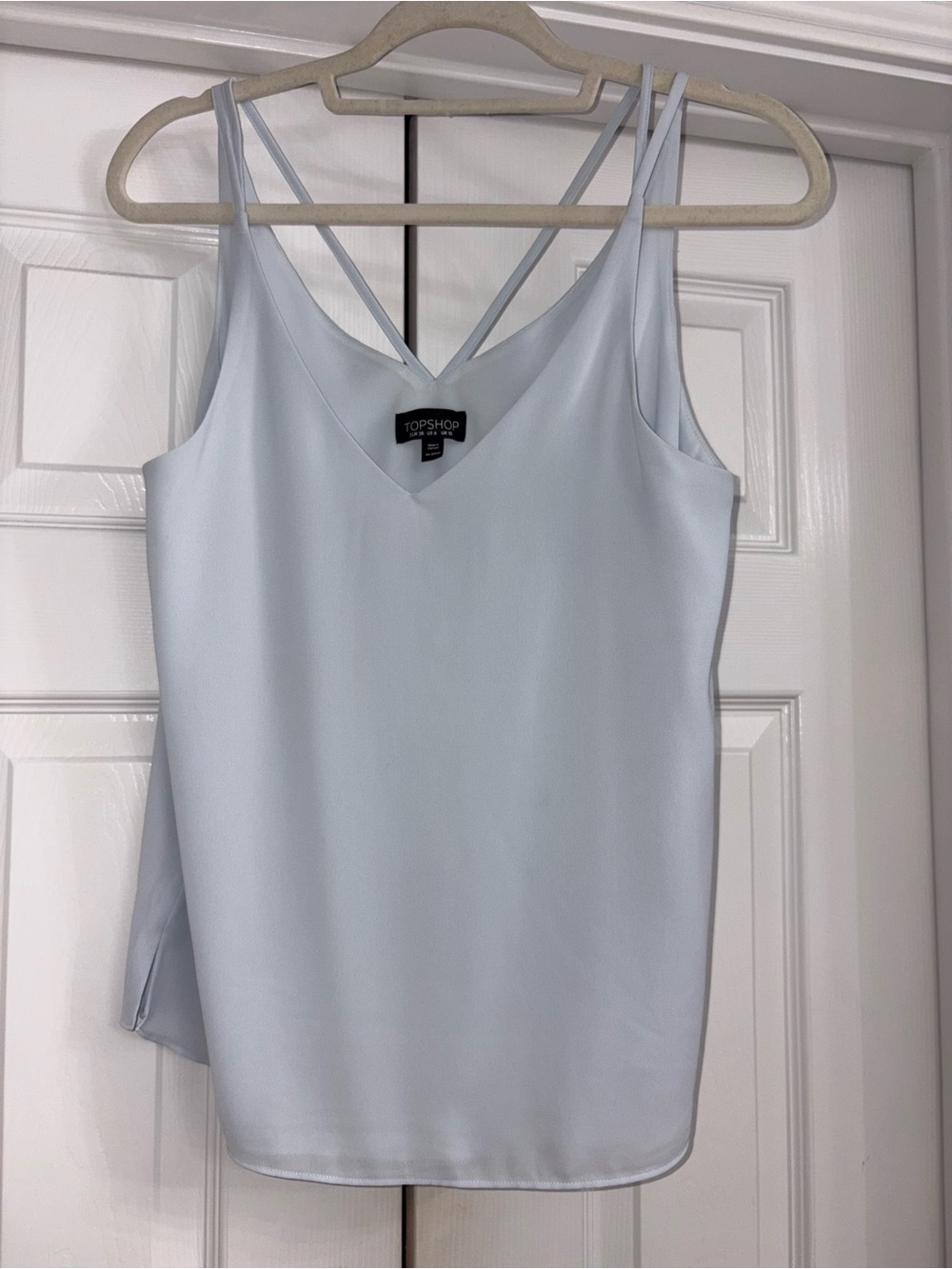 Topshop Pale Blue V-Neck Double-Strap Cami
